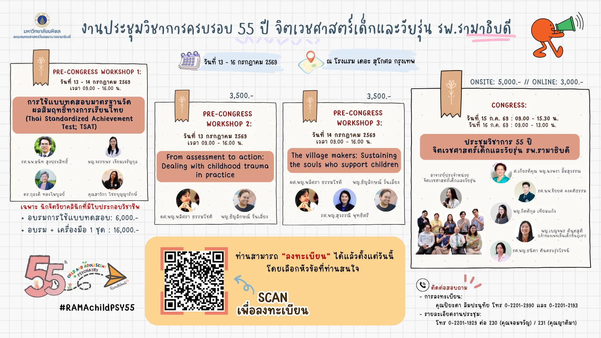 การอบรบเชิงปฏิบัติการครบรอบ 55 ปี สาขาจิตเวชศาสตร์เด็กและวัยรุ่น